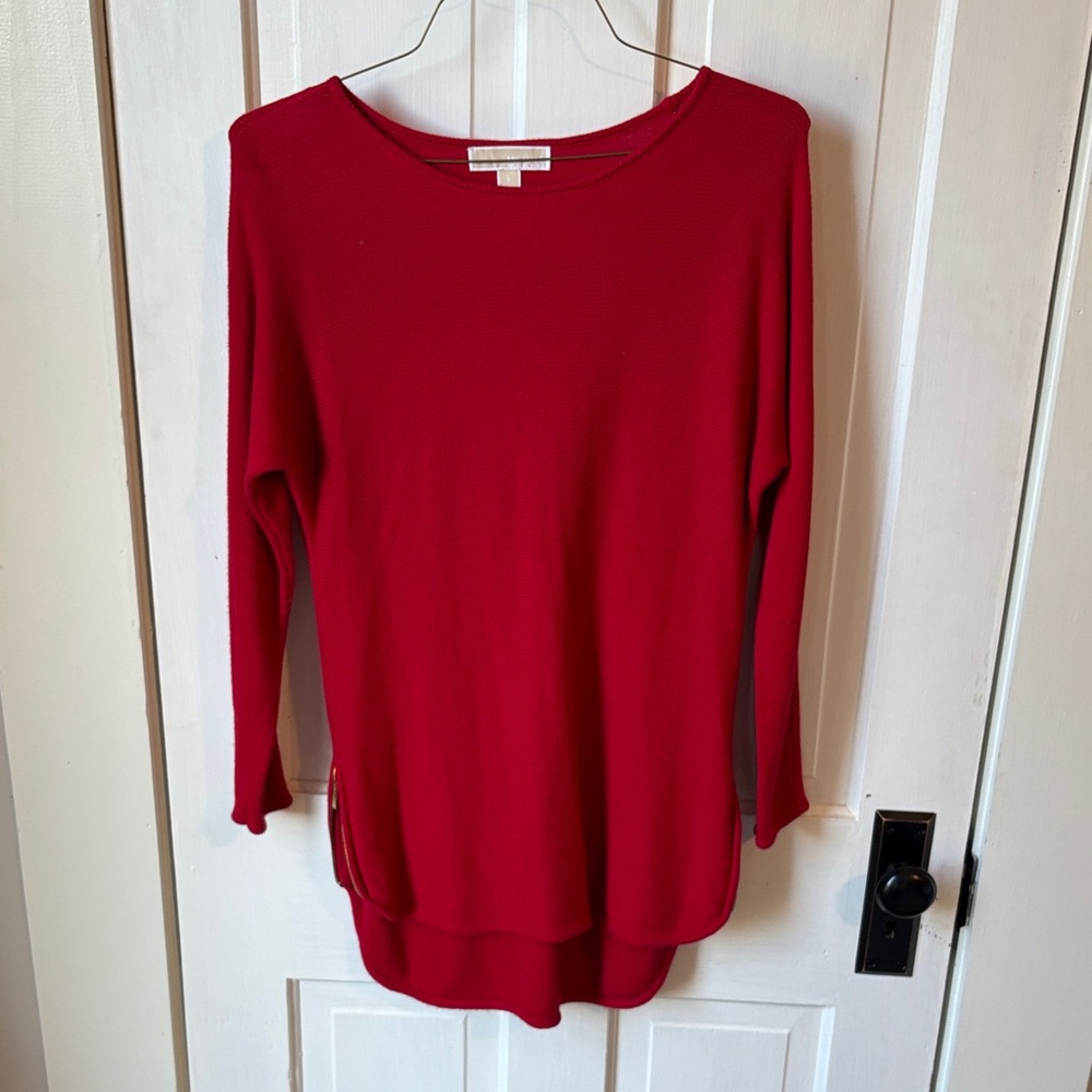 Michael Kors Vibrant Red‎ Long Sleeve Top